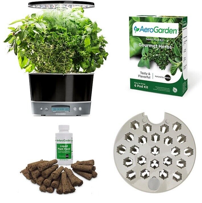 AeroGarden Harvest Elite 360 with Seed Starting System & Gourmet Herbs Seed Pod 