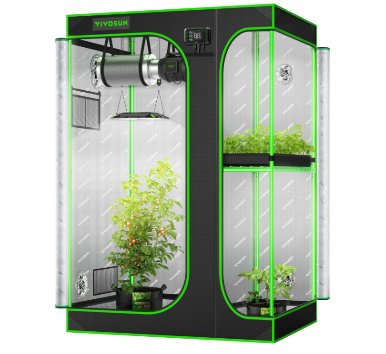 VIVOSUN 60x48x80 Inch Hydroponic Grow Tent Box Seed Room w/ Window Floor Tray
