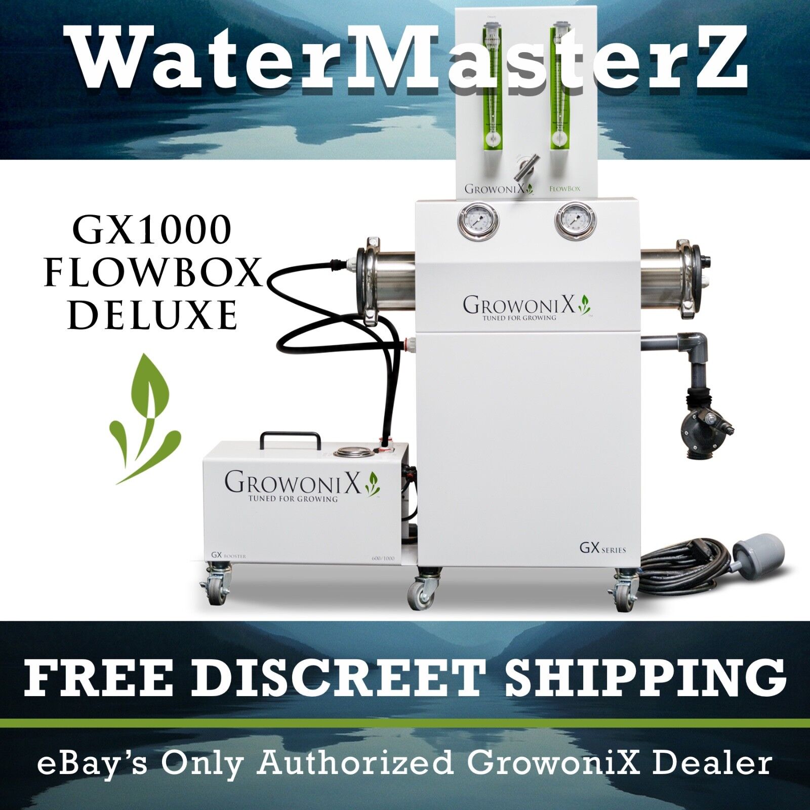 GrowoniX GX1000 FlowBox Deluxe - Reverse Osmosis Water Filtration System