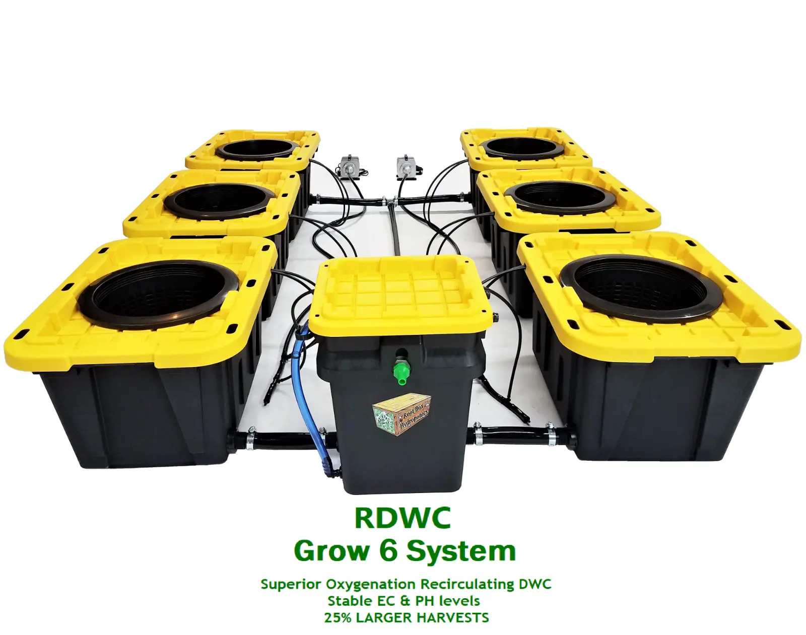 Grow 6 Hydroponic System 12 Gal. Current Recirculating Deep Water Culture RDWC