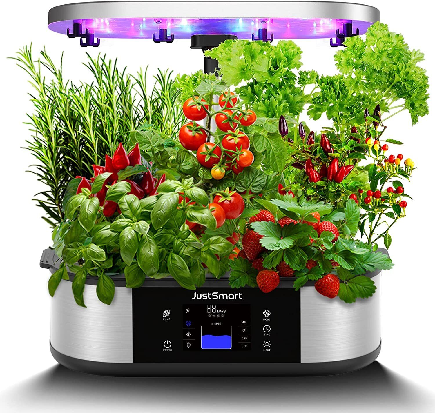 12Pods Indoor Herb Garden Kit Hydroponics Growing System LED Grow Light Timer US