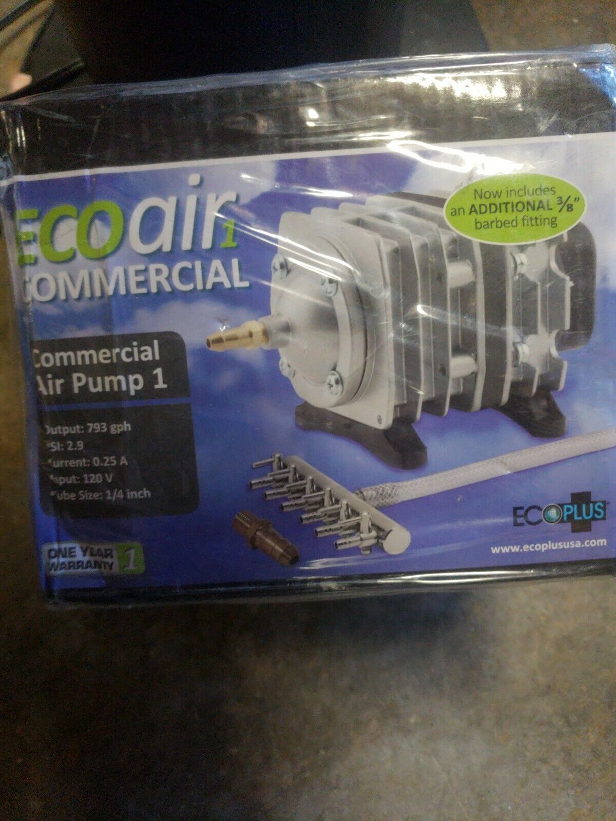 Ecoplus Commercial Air 1 Pump 18 Watt 793 GPH -aquarium hydroponic eco plus