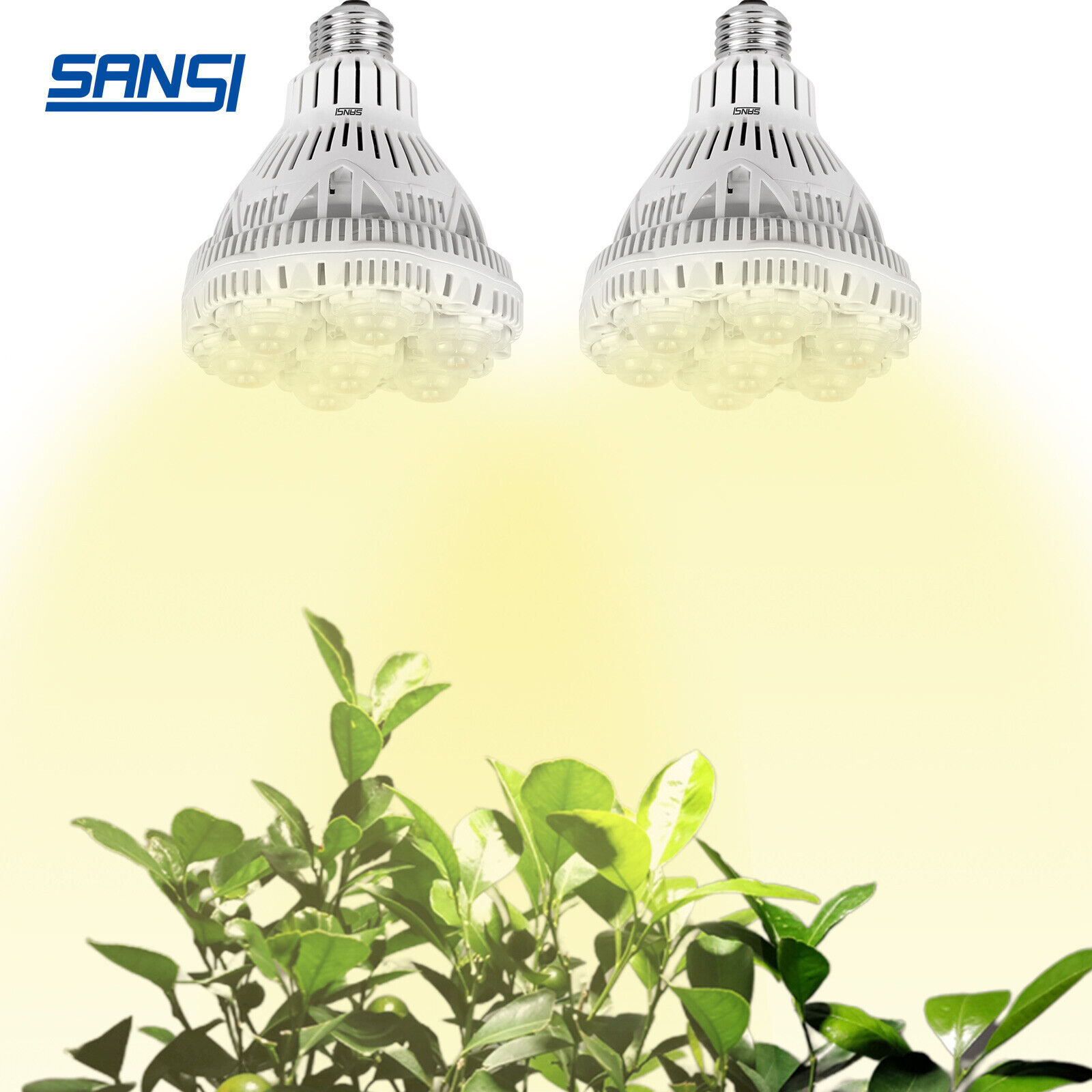 SANSI 400W Full Spectrum LED Grow Light Bulb Indoor Seeding Plant 36W 2 Pack COC