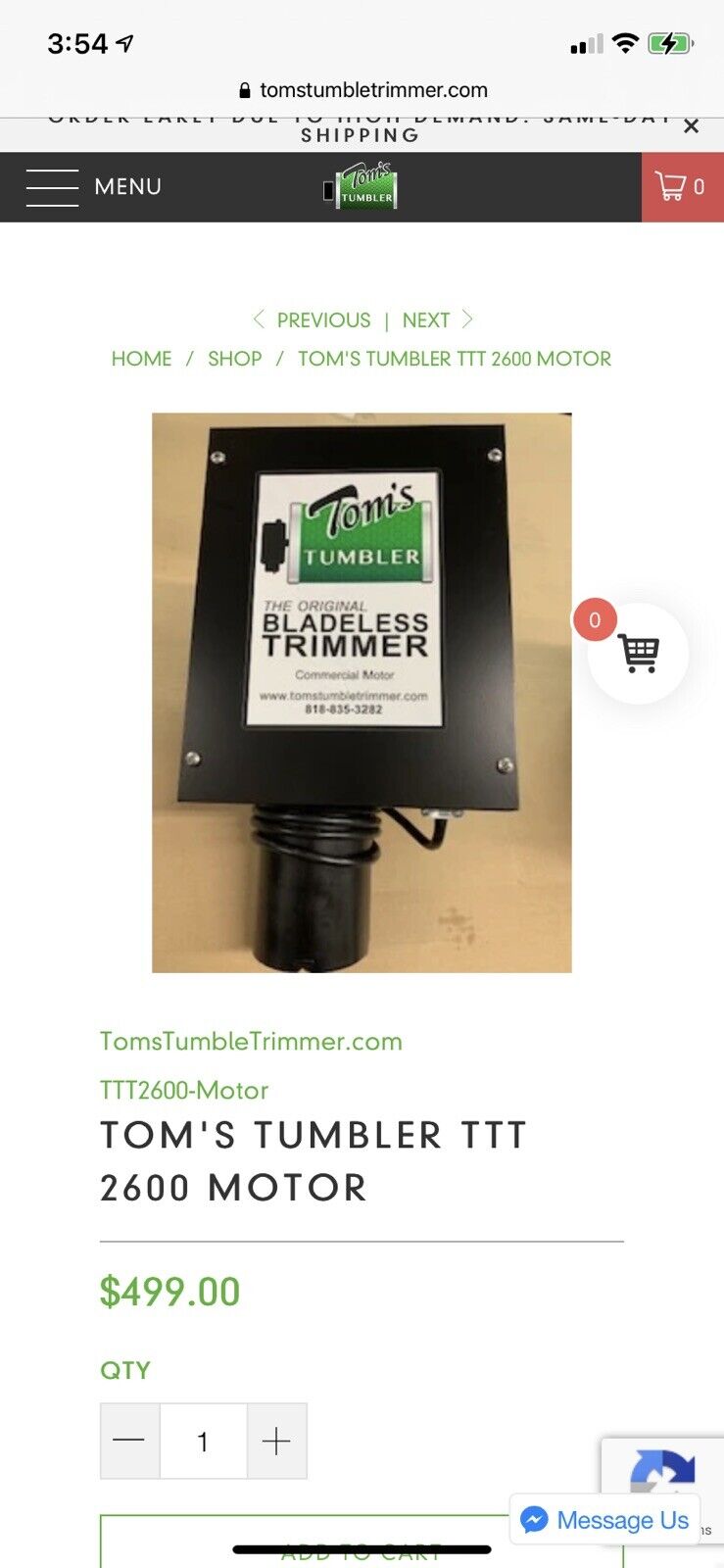 Tom’s Tumbler TTT 2600 Motor