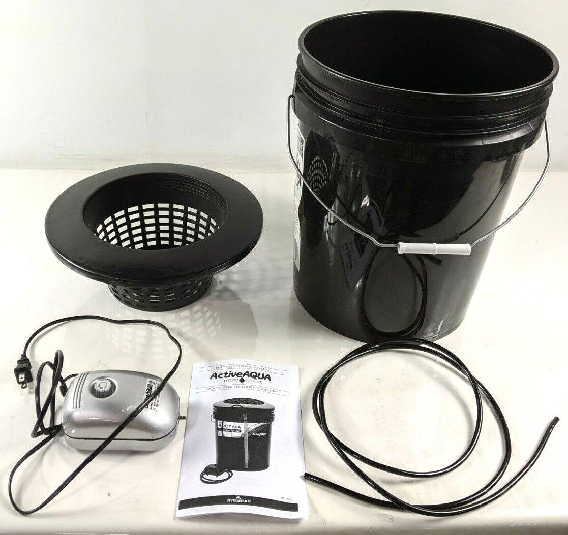 Hydrofarm RS5GALSYS Root Spa Deep Water Culture Bucket System 5 Gallon Black 