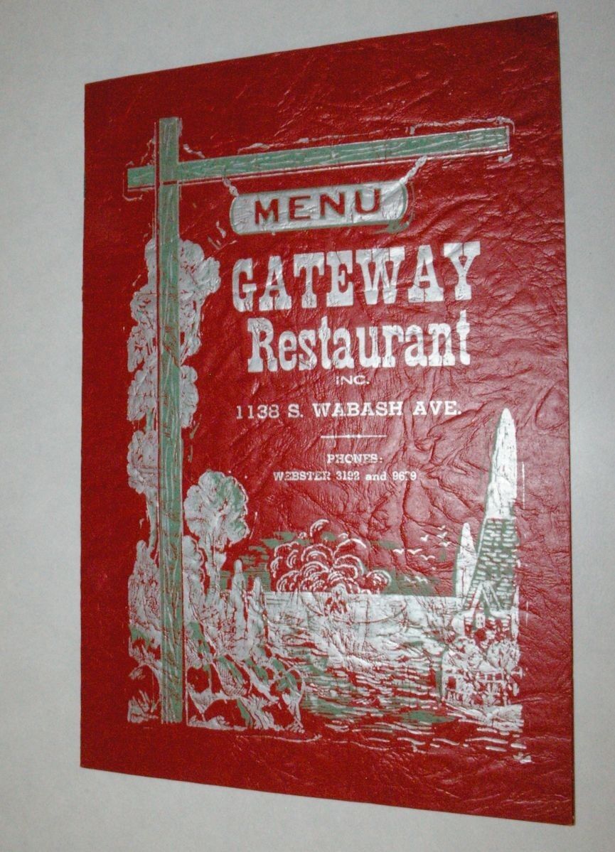 1030\'s-40\'s era Gateway Restaurant Menu Chicago Illinois 1138 Wabash Ave