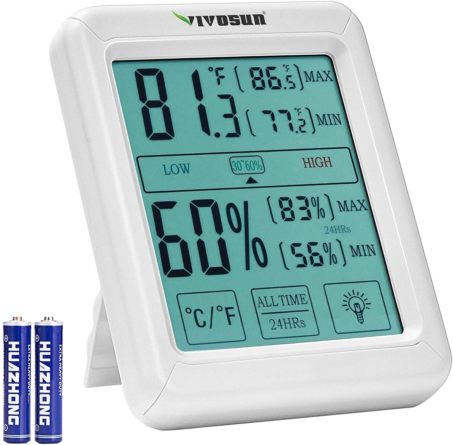 VIVOSUN Digital Indoor Outdoor Thermometer Hygrometer Temperature Humidity Meter