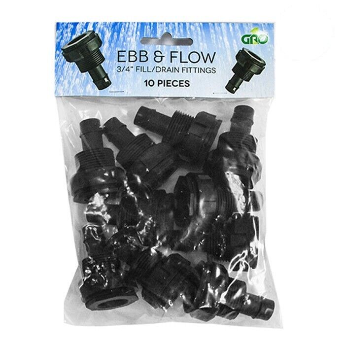 Ebb and Flow Hydroponics Control System Parts, 3/4” Fill Drain, 10 Pack