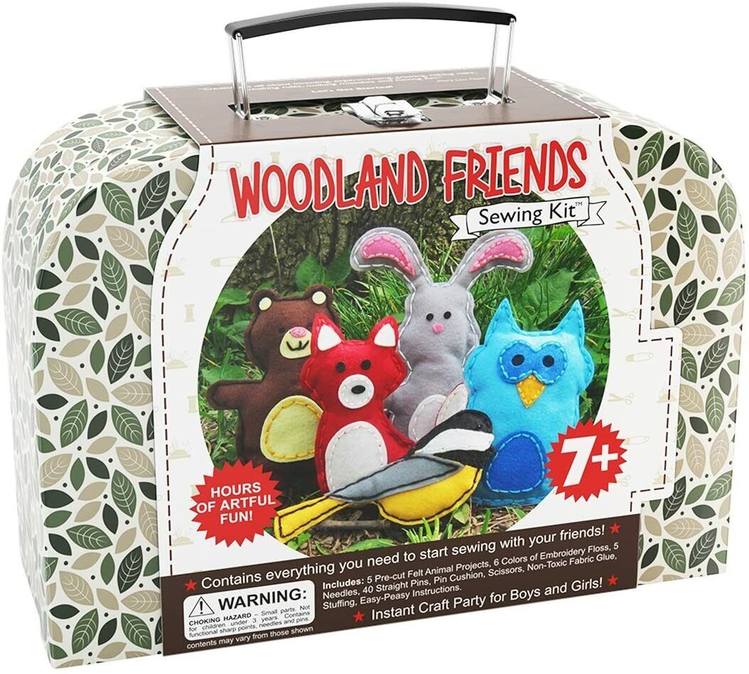 NEW Kid Crafts Woodland Friends Sewing Kit CarryingCase Sealed Stocking Stuffers