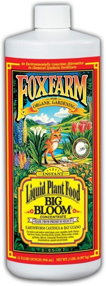 Fox Farm Big Bloom Quart (32 oz) Organic Bloom Booster CDFA OMRI Plant Food