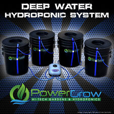 Deep Water Culture System DWC Hydroponic PowerGrow 4 Bucket Kit - 6