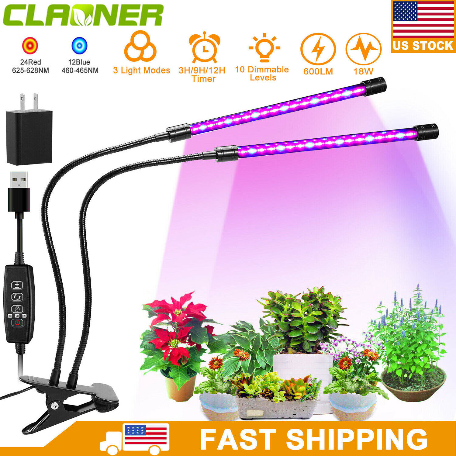 LED Grow Light Plant Growing Lamp Full Spectrum for Indoor Plants Hydroponics
