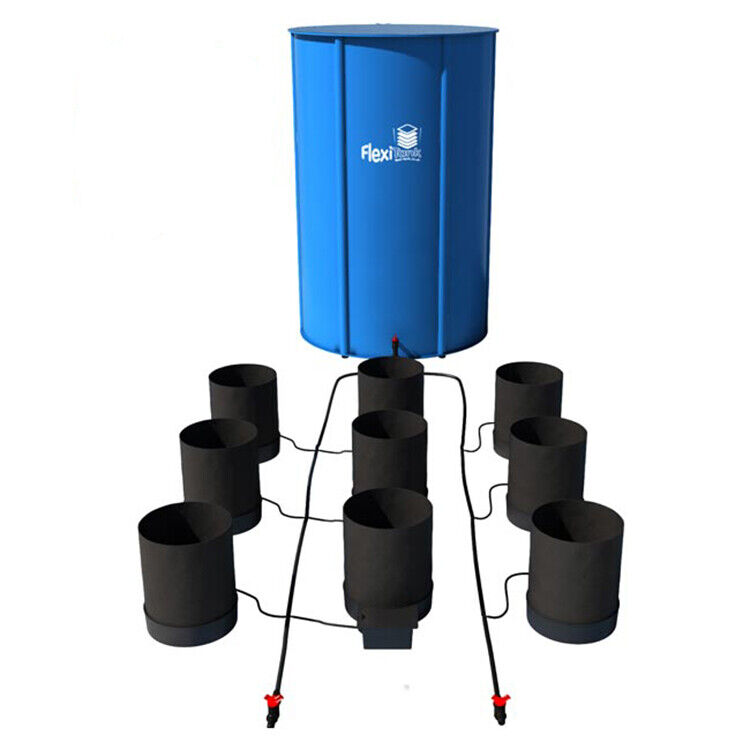 AutoPot Spring Pot 9 Pot XL System w/ 25 gal Flexi Tank (5 gal Spring Pots)