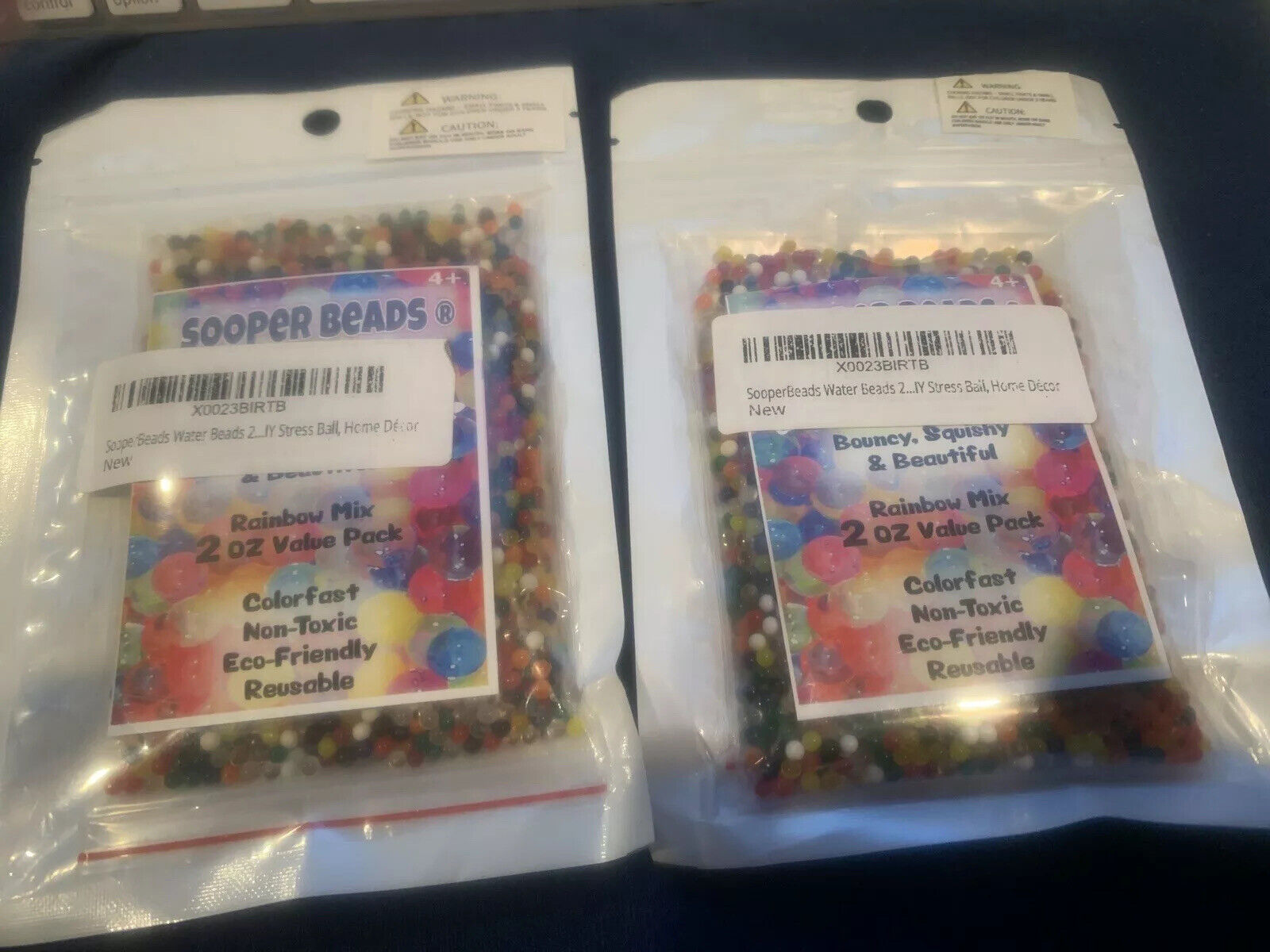 Sooper Beads Water Beads Rainbow Mix Two 2 Ounce Value Pack. Packages.