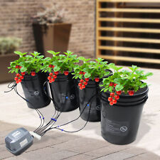 Soilless Hydroponics Growing System Drip Garden System W/5gal 4 Buckets picture