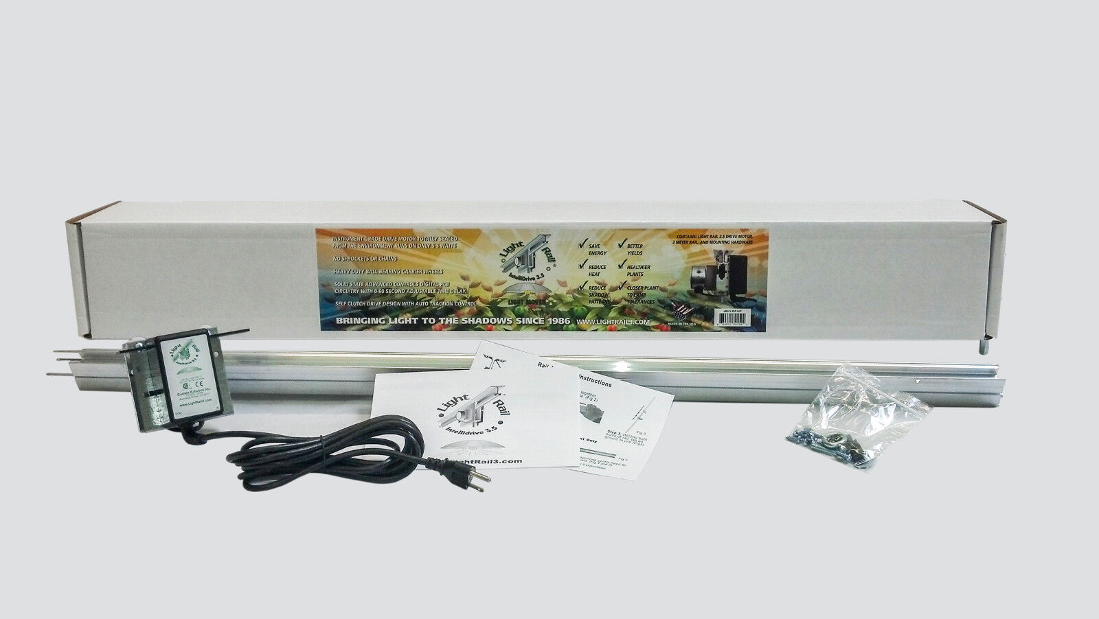 Light Rail ® 3.5 Kit Motor w/ Rail , Light Mover Genuine + Solidly Made in USA  