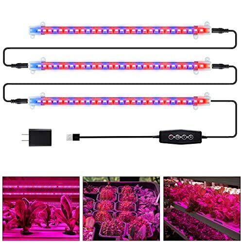 LED Grow Light Strips for Indoor Plants, 90-Bulb Red Blue Spectrum Dimmable P...