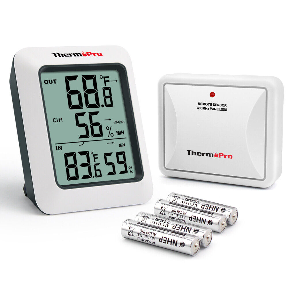 ThermoPro Digital Indoor Outdoor Thermometer Hygrometer Wireless Humidity Meter