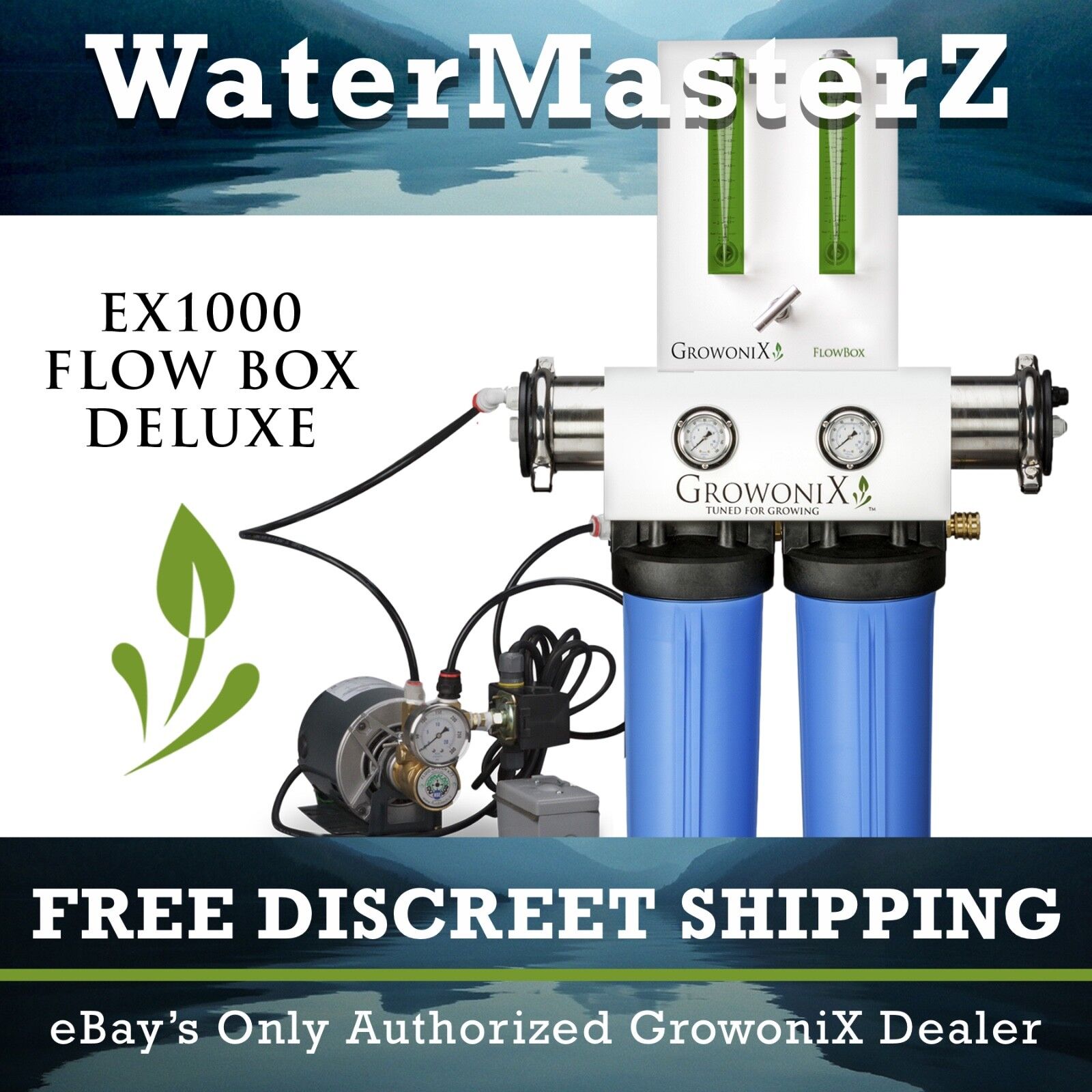 GrowoniX EX1000 FlowBox Deluxe - Reverse Osmosis Water Filtration System