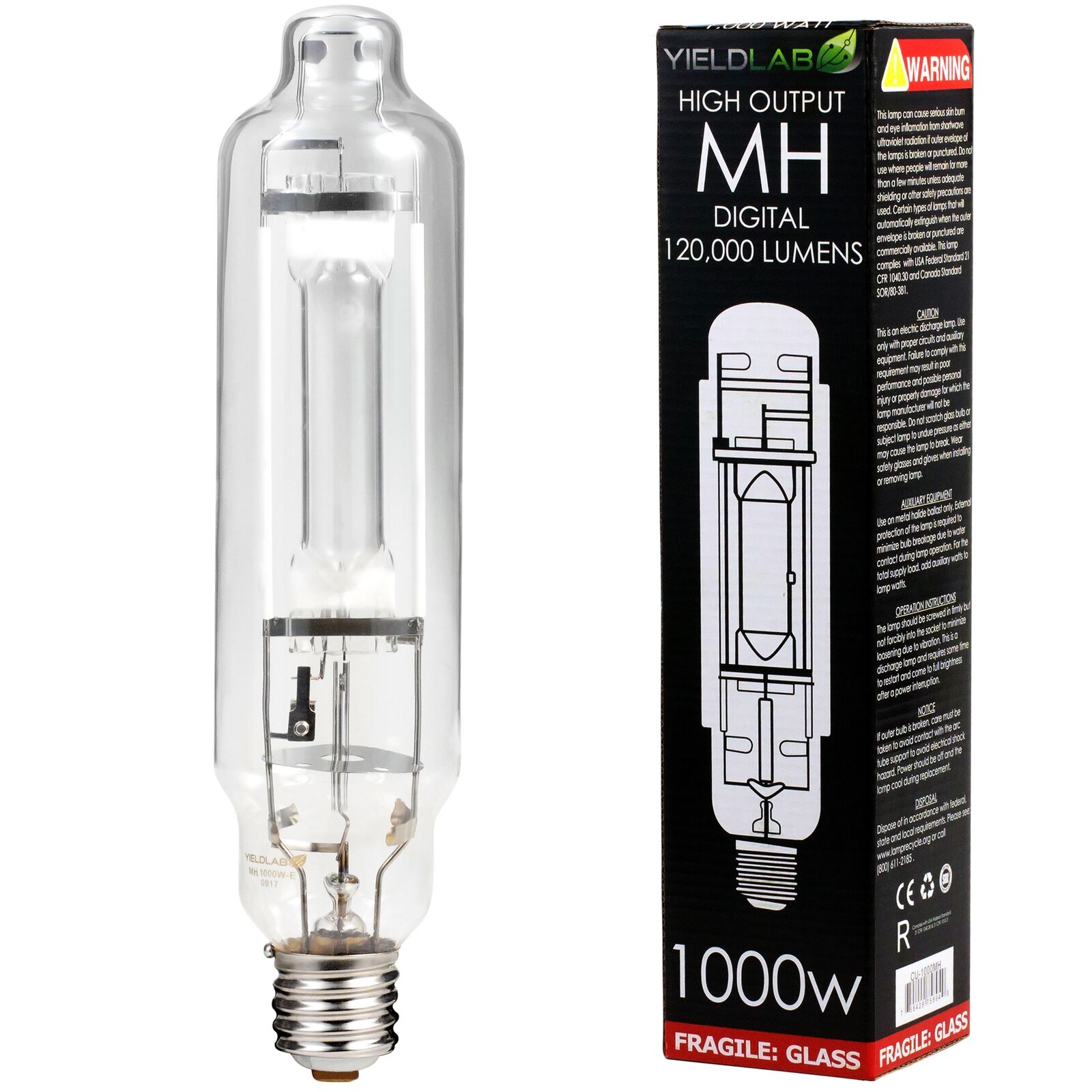 Yield Lab MH 1000w DIGITAL hid 1000 WATT W Metal Halide Veg Grow Light Bulb