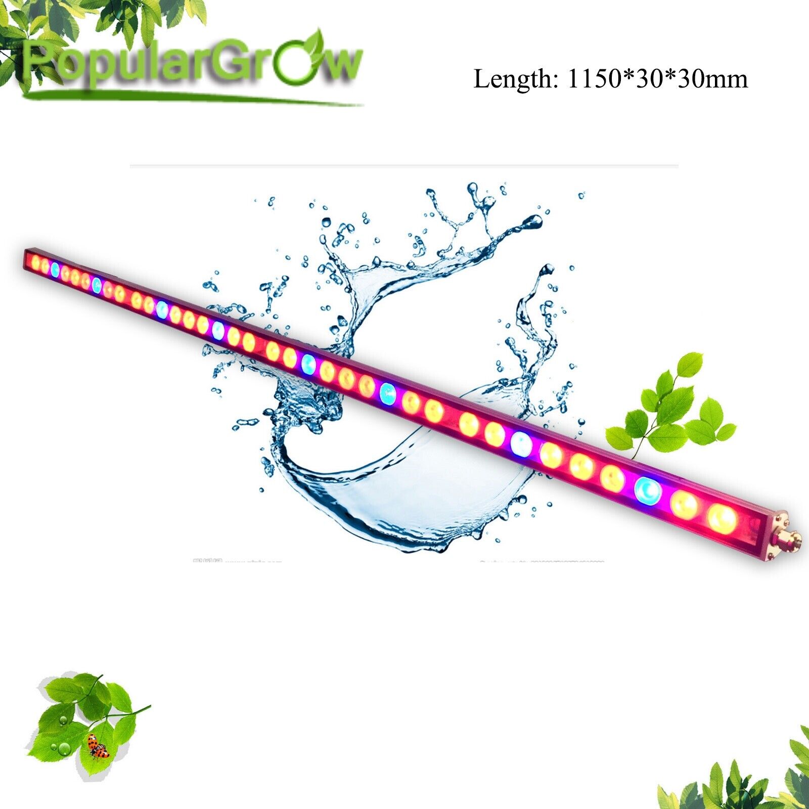 POPULARGROW 108W LED Grow Light Strip Light IP65 for Indoor Hydro Plant Growth