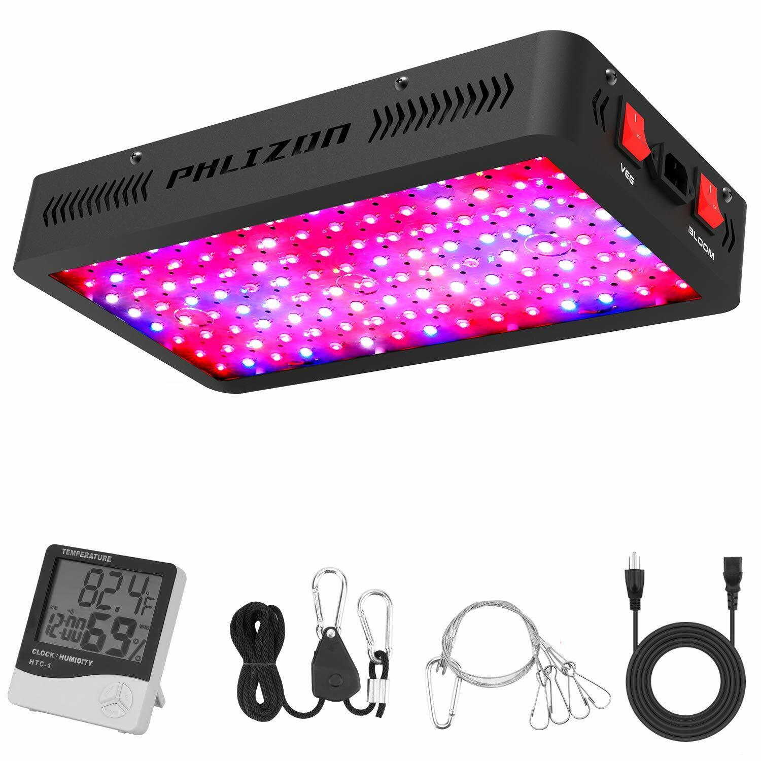 1200W LED Grow Lights 3X3FT Coverage Dual Switch Full Spectrum Grow Lamp Plants
