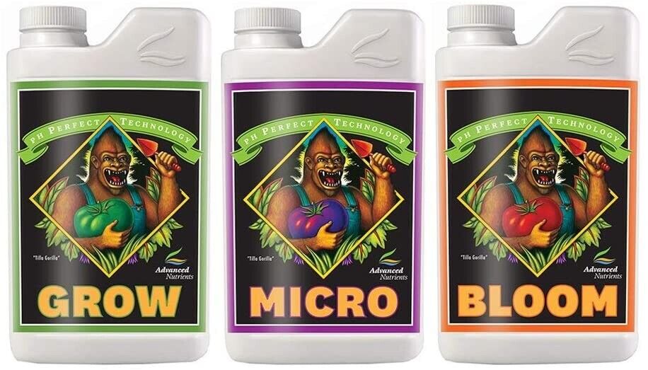 Advanced Nutrients Grow Micro Bloom Base Nutrient 1L - 3 Pieces