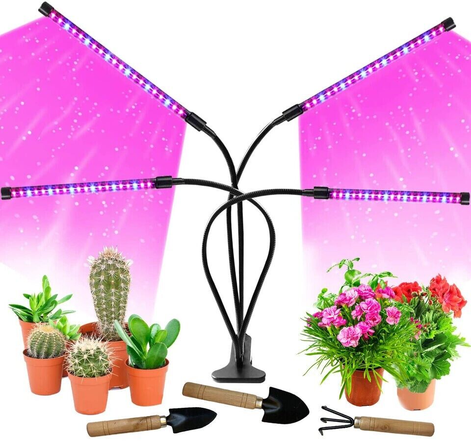 4 Heads LED Grow Light Plant Growing Lamp Indoor Plants Full Spectrum UV Tools
