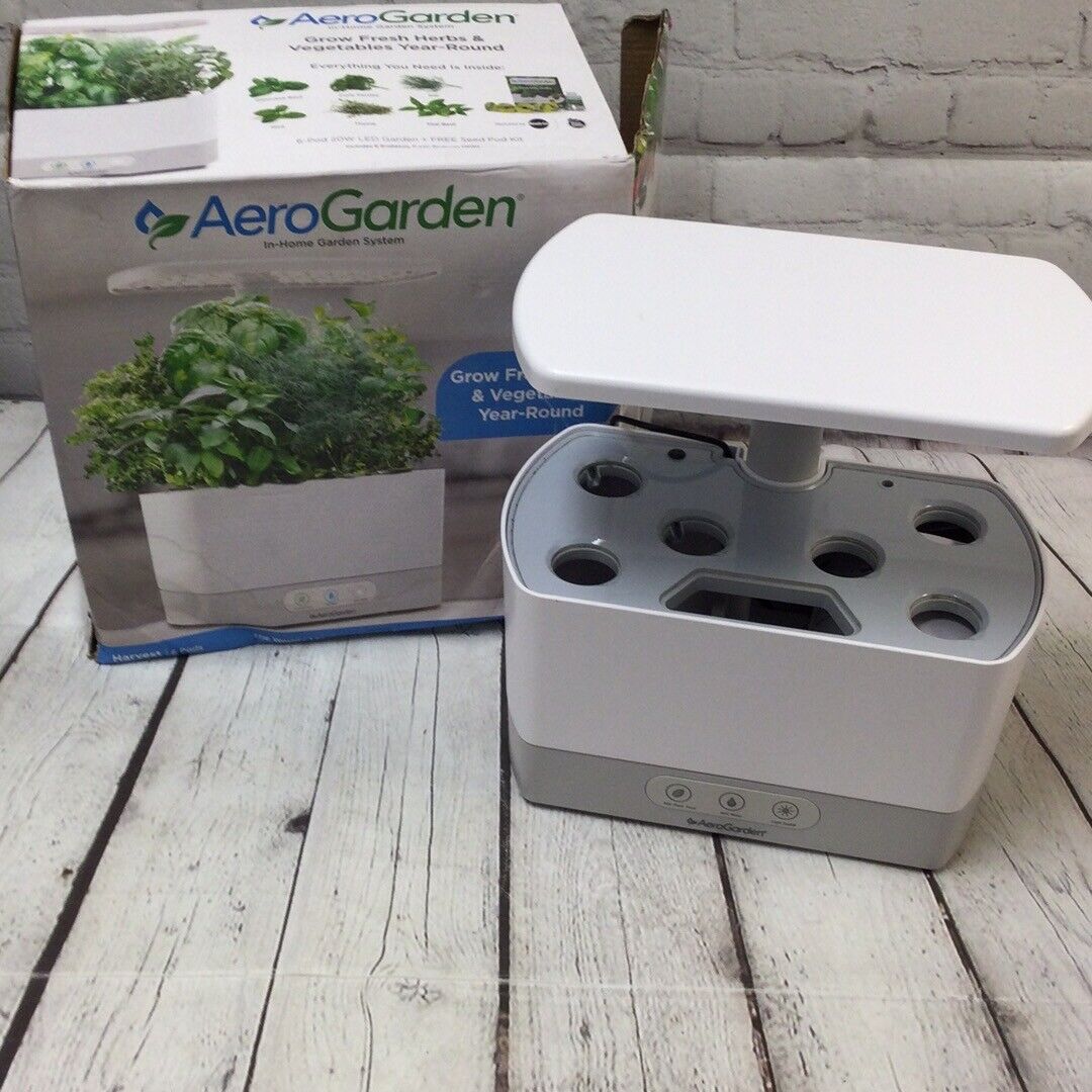Aerogarden 100690-WHT White Gray 6 Pods LED Garden With Seed Pod Kit
