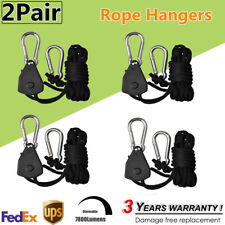 2 Pairs of Grow Light Rope Hanger Ratchet Reflector Hangers 150lb 1/8