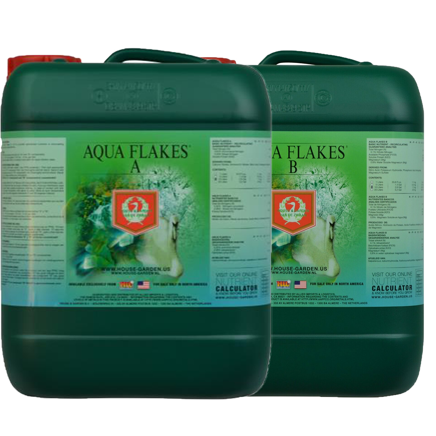 House & Garden Aqua Flakes A & B 10 Liter 10L Each hydroponic nutrient