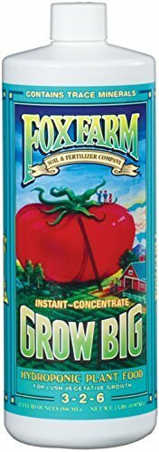 Hydrofarm FX14010 Grow Big Hydro Liquid Plant Food Concentrate, 3-2-6, 1-Qt.