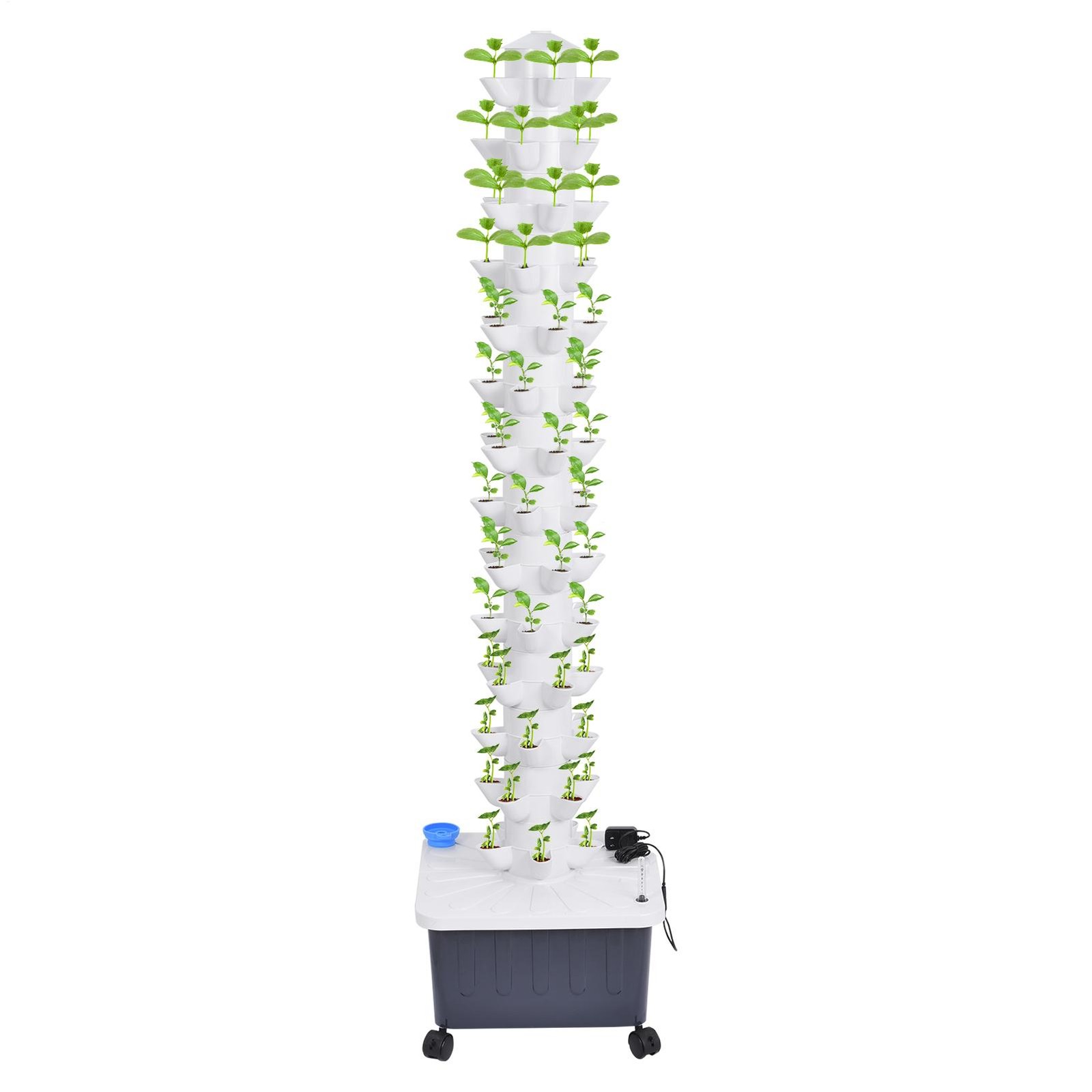 Vertical Hydroponic Garden Tower System Aeroponics Home Grow Kit 14 Layer 70Pots