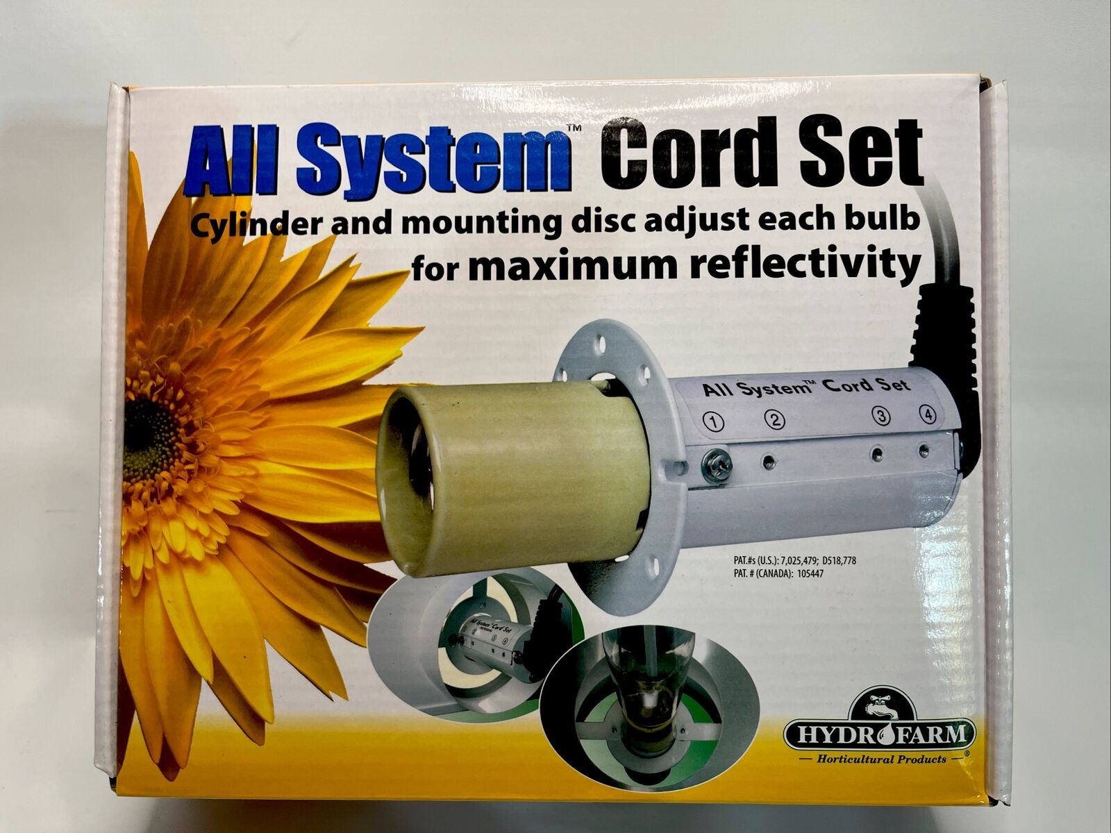 New  Hydrofarm ALL SYSTEM CORD SET with 15' Socket Grow Light Wing Reflector