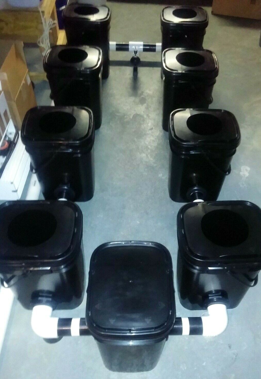 Rdwc Hydroponics System Custom Made 8 Pot 5.3 Gallon Bucket Sites
