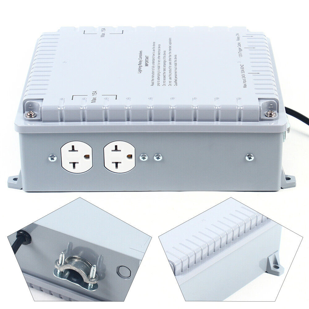 4 Outlet Hydroponics Indoor Grow Light Relay Controller Box HID Grow Lamp SALE