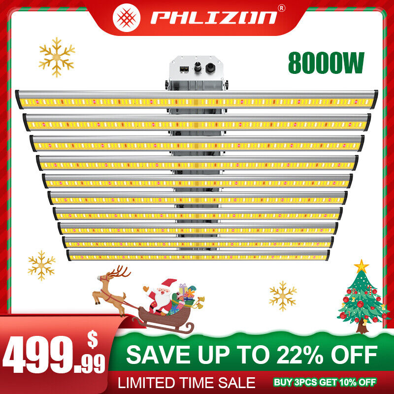 Phlizon BAR-8000W w/Samsung561c LED Grow Light Dimmable Full Spectrum Commercial