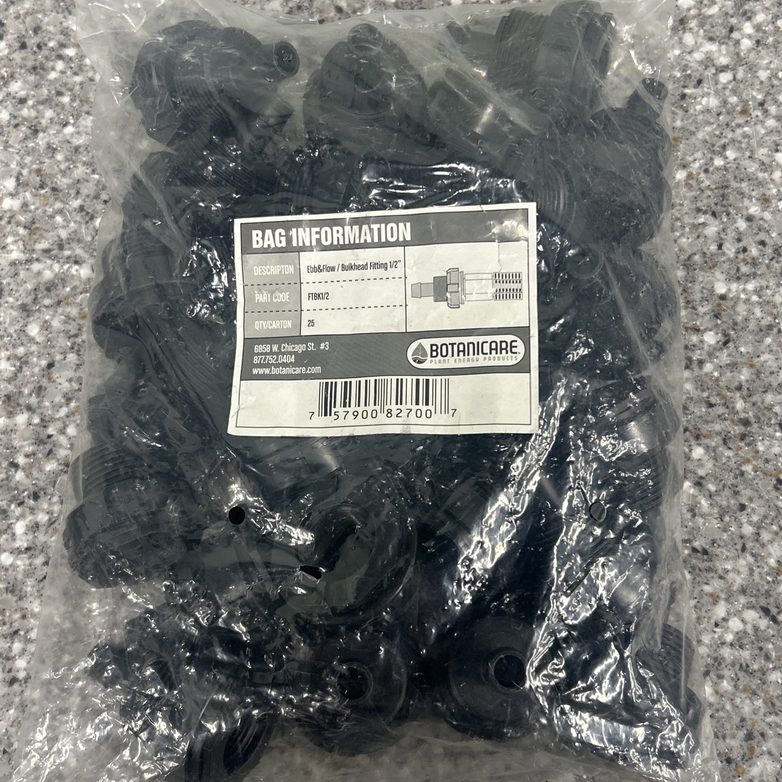 (25 Pack) New Botanicare Bulkhead Fitting 1/2