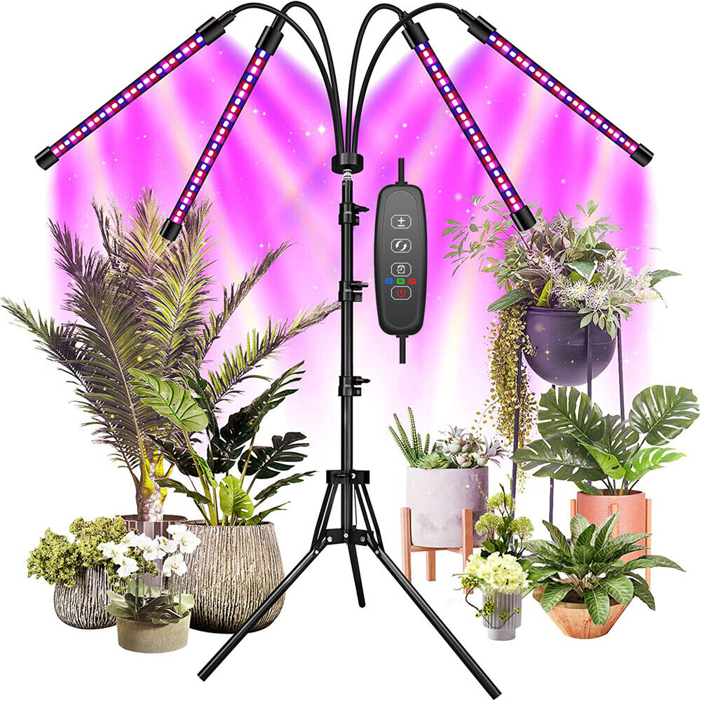 LED Grow Light with Stand for Indoor Plants Full Spectrum Plant Grow Lamp 4-Head