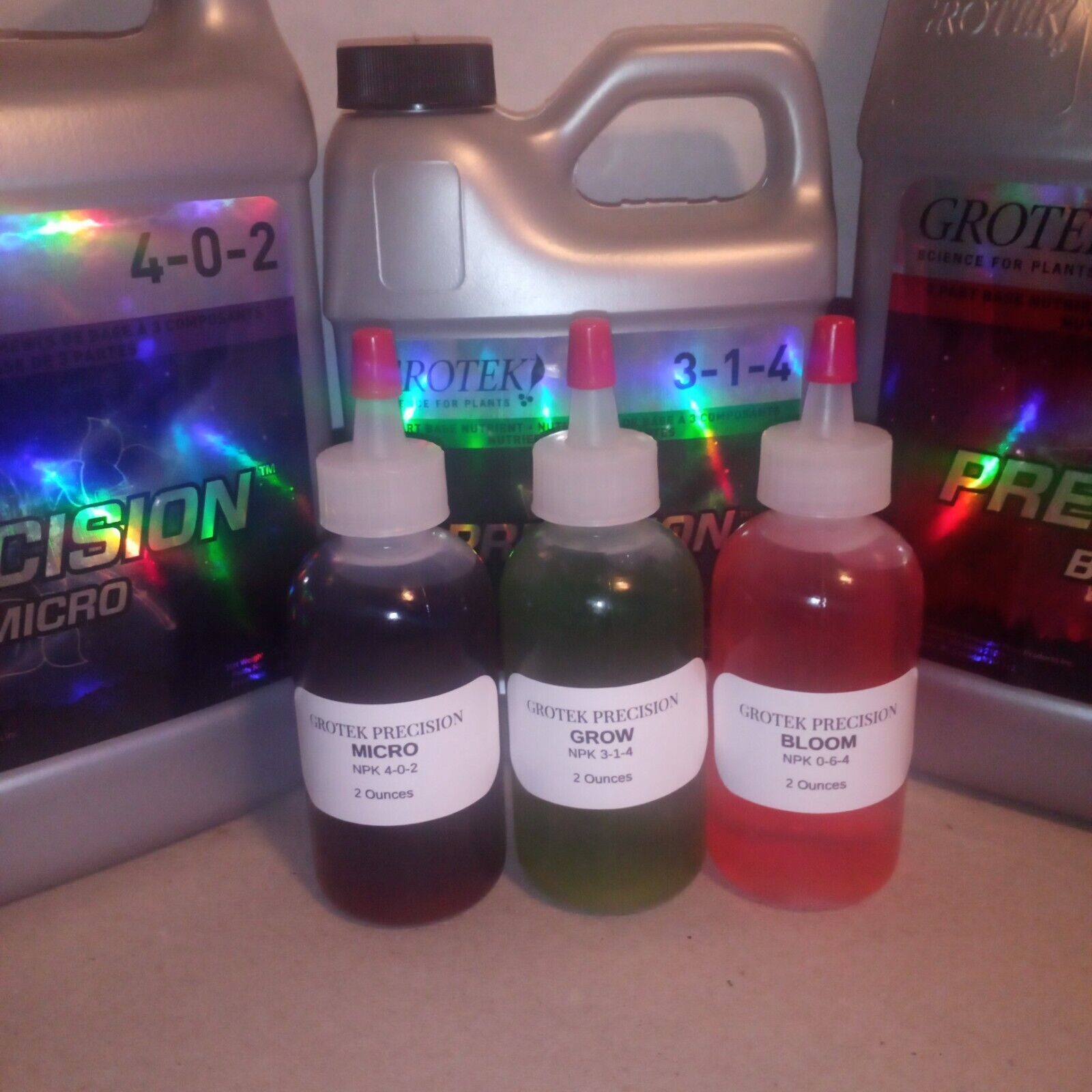 Grotek Precision BLOOM/GROW/MICRO Nutrient Kit - Each Bottle Makes 8 Gallons 