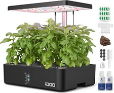 iDOO Mothers Day Gifts, Hydroponics Growing System Kit 12Pods, Indoor Herb Garde picture
