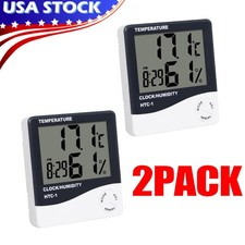 THERMOMETER INDOOR Digital LCD Hygrometer Temperature Humidity Meter Alarm Clock picture