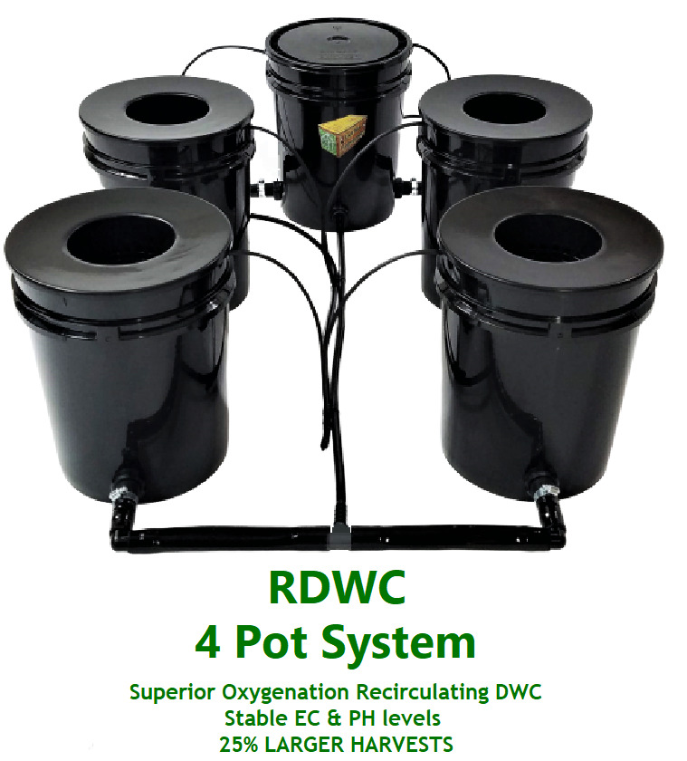 Grow 4 Hydroponic System RDWC Recirculating Deep Water Culture DWC