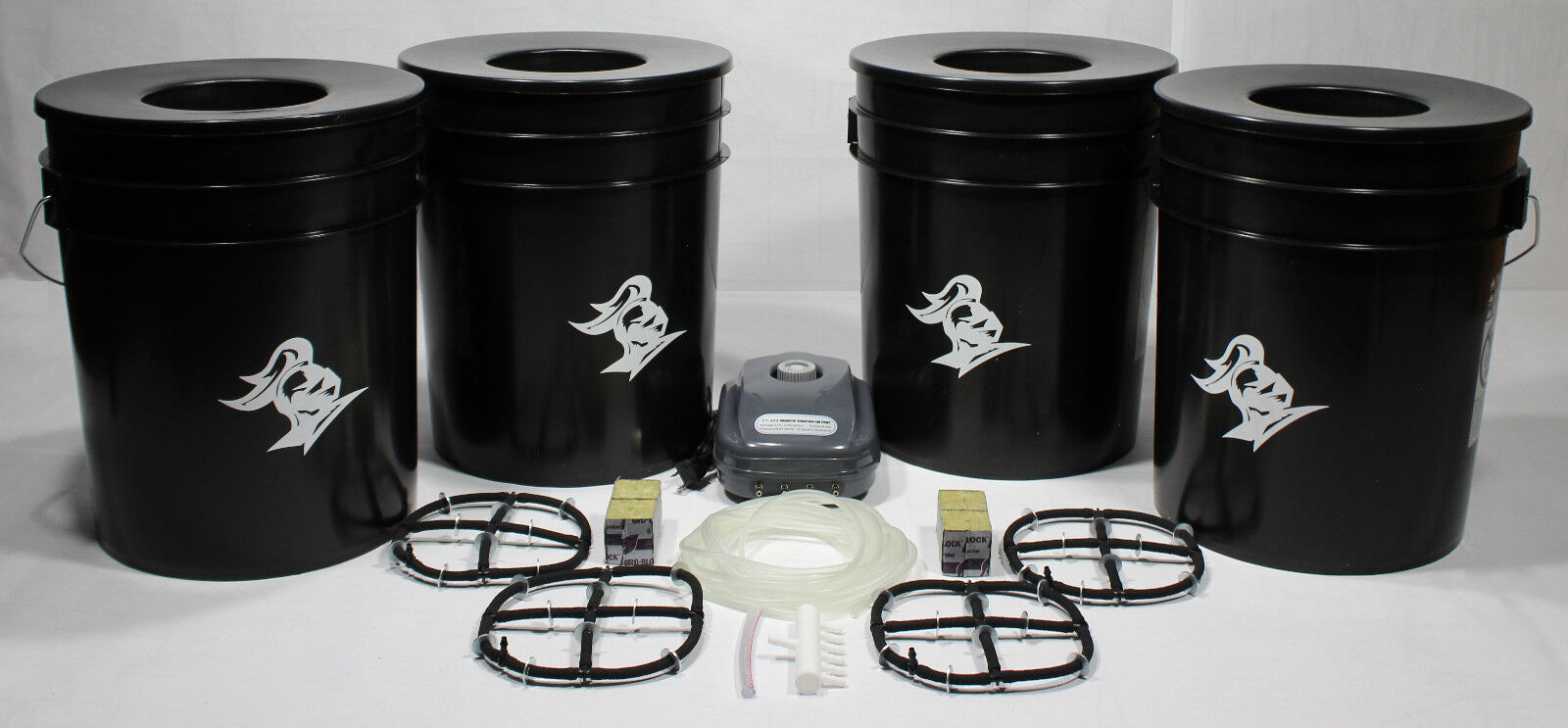 4 Bucket 5 Gallon Deep Water Culture (DWC) Hydroponic System Kit Grow Bucket