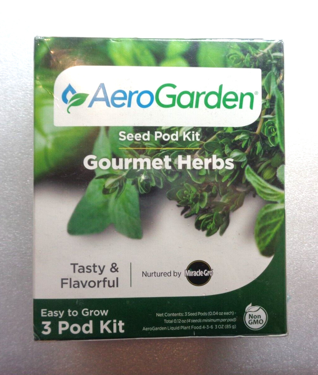AeroGarden Seed Pod Kit Gourmet Herbs 3 Pod Kit Non GMO Seeds