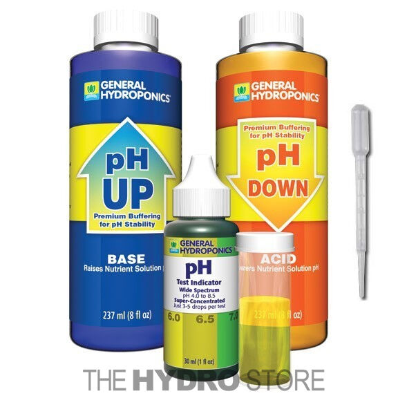 General Hydroponics pH Control Test Kit  - GH 8 oz Up Down Adjustment Combo