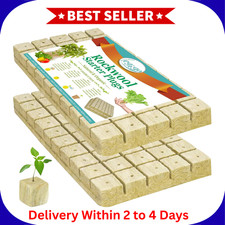 100pc 1 Inch Rockwool Cubes Seed Starter Plug Hydroponics Grow Stonewool Medium. picture