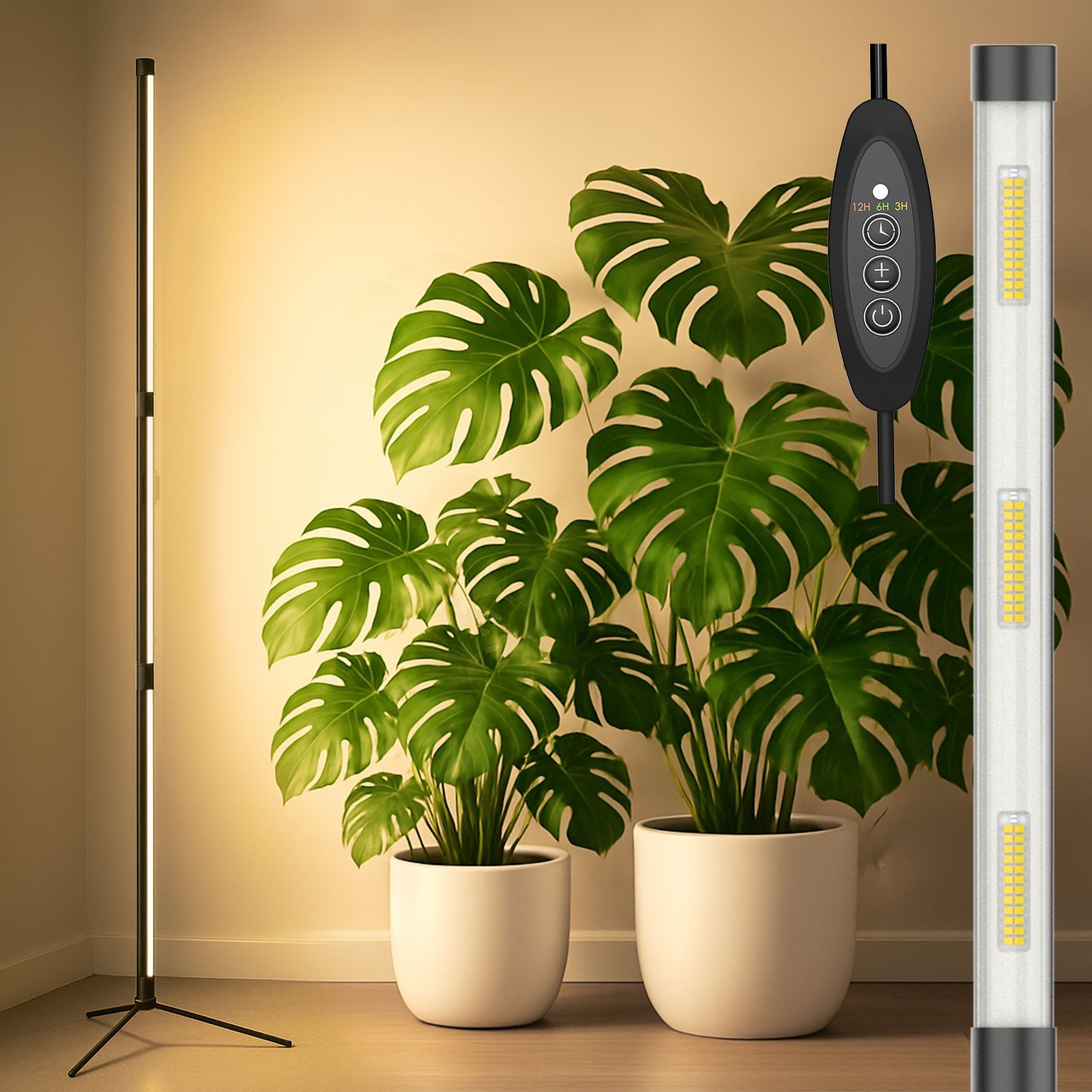 SANSI T10 55W 80W Vertical Standing Grow Light Indoor Large Plants Growing Lamp