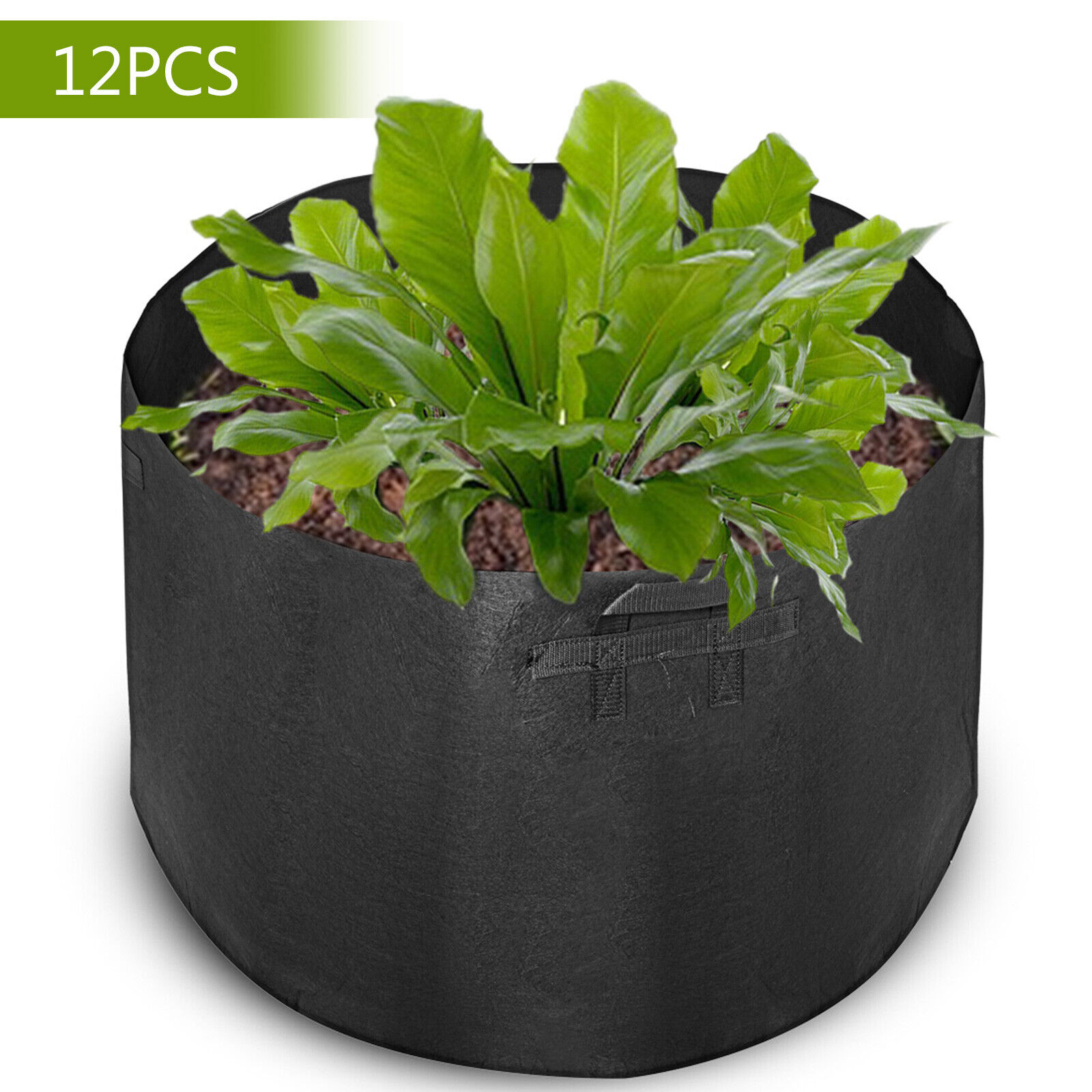 VEVOR Plant Grow Bag Aeration Fabric Pots 12-Pack 65 Gallon with Handles Black