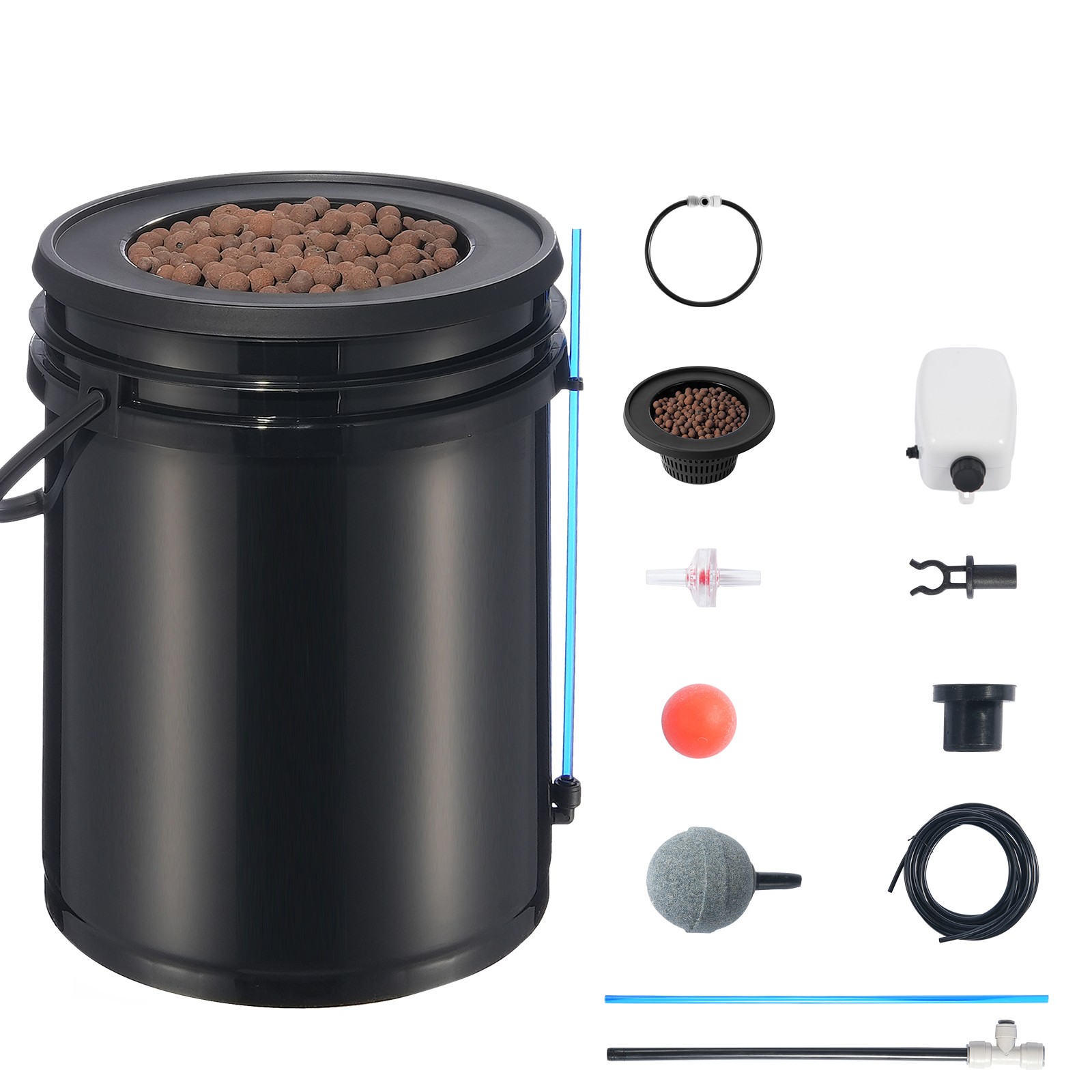 DWC Hydroponics Grow System Deep Water Culture with Top Drip 1 Bucket 5Gal